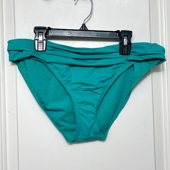 New La Blanca Island Goddess Banded Hipster Swimsuit Bottom in Green Size 12 - Picture 3 of 9